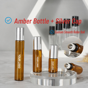 Botella de Vidrio Ámbar Recargable con <span class=keywords><strong>Rodillo</strong></span>, 3ml 5ml 10ml, Esmerilada y Brillante, para Perfume y Aceites Esenciales - Product Image 2