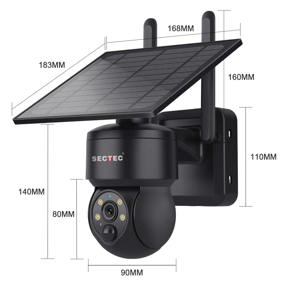 Sectec Gsm 4G Sim-kaart IP67 Zonne-energie Batterij Security Zonne-energie Systeem Pir Gsm Lte 4G Solar batterij Camera