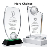 Trophée personnalisé en cristal moderne et écologique, gravé, poli, imprimé UV, pour le golf, le football, le basketball, le tennis