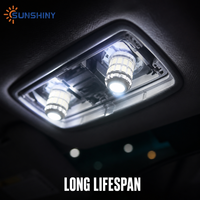 Ampoule LED Sunshiny T10 W5W 194 168 16+2-SMD 3030 3014 203LM 360 °   Plaque d'immatriculation de voiture, éclairage intérieur de type dôme, IP68