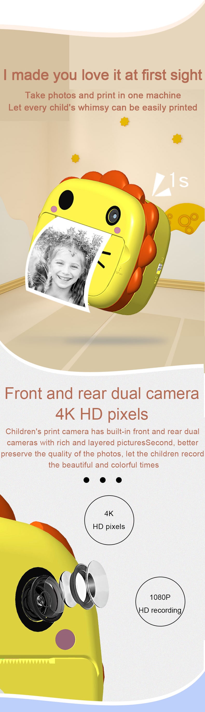 Videos Kids Child Draw Children'S Digital Print Toys Camcorder Camera With Games