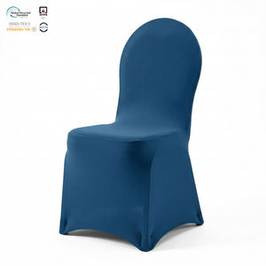 Funda elástica de licra plegable color marfil para silla de hotel, ahorro de trabajo, para comedor y reuniones - Product Image 1