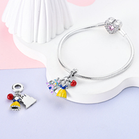 Liontin Perak MULA Fashion Cinderella Kereta Labu Snow White Pesona Dongeng dengan Zirkon untuk Hadiah Anak