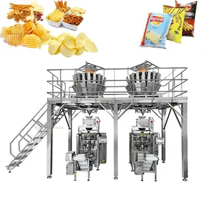 Seaweed Snacks Packing Machine Vffs Packing Machine 10g To 1000 G 14 Hoppers Multihead Weigher
