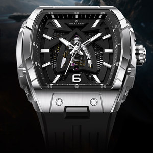 Montre mécanique automatique pour homme PONIGER P2.12, aiguilles lumineuses, affichage de la date, chronomètre, étanche jusqu'à cinquante mètres - Product Image 5