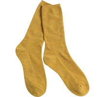 Chaussettes amples à double aiguille pour femme, style japonais, couleur unie, chaudes, taille haute, couleur caramel, automne/hiver