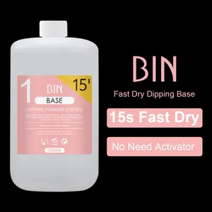 BIN New Arrival Dip Base Coat NO NEED Activator 1L 15S Fast Dry Dipping Powder Liquid Dip Nail Glue
