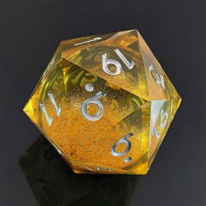 Dés à <span class=keywords><strong>20</strong></span> faces personnalisables en vrac, couleurs mélangées, effet sable mouvant, D&D D20 55mm, <span class=keywords><strong>super</strong></span> grand, bleu aléatoire - Product Image 1