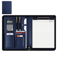 Sac à reliure à anneaux A4 en similicuir vierge personnalisé pour affaires Organisateur de documents Folio Portefeuille à sublimation avec bloc-notes