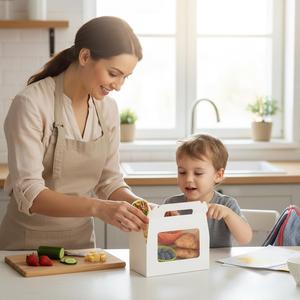 Boîtes de boulangerie blanches avec fenêtre, grandes boîtes à pignon <span class=keywords><strong>pour</strong></span> le <span class=keywords><strong>d</strong></span>éjeuner, les friandises, les biscuits, les pâtisseries, boîtes cadeaux en carton <span class=keywords><strong>pour</strong></span> Noël - Product Image 6
