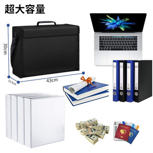 <b>Fireproof</b> Waterproof Briefcase Black 0.5mm Thick New Composite <b>Material</b> Business Gift Set With Logo Printing Option - Product Image 3