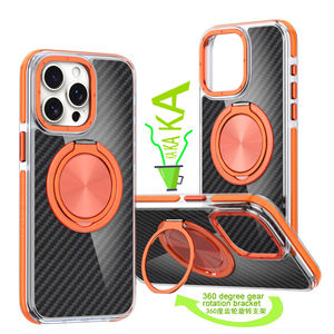 Étui de <span class=keywords><strong>t</strong></span>éléphone magnétique en fibre de carbone antichoc avec béquille rotative de qualité supérieure 360 - Product Image 3