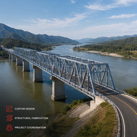 Pont autoroutier en structure métallique préfabriquée, cadre en acier pour viaduc routier, projet de construction d'ingénierie