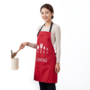 Delantal de Cocina Rojo Moderno con Texto y Gráficos de "COOKING" - Uniforme de Chef Unisex de Alta Calidad para Uso Diario - Product Image 5