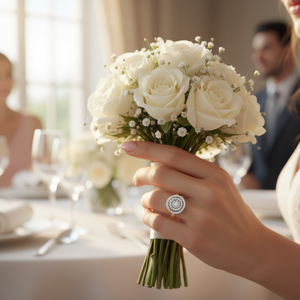 Anillo DE BODA clásico de oro multitono de 14 quilates para mujer con ajuste de punta de racimo de diamantes de corte brillante redondo real de 0,75 TCW - Product Image 3