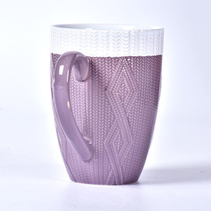 Tazas de Cerámica Antiguas para Capuchino y Latte, Capacidad de 12 oz, Diseño de Punto, Esmaltadas, con Rayas en Relieve, Ecológicas y Duraderas para Café - Product Image 5