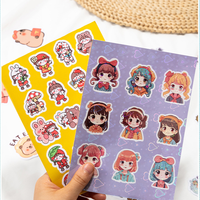 Feuille d'autocollants personnalisés, durables, recyclables, imprimés avec des dessins animés, découpés sur mesure, cadeaux promotionnels