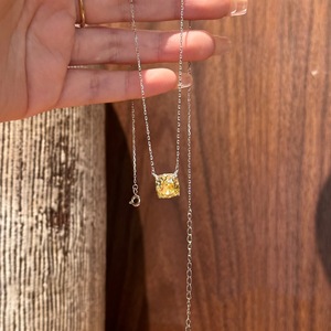 Wenchi China Recruiting Peach Blossoms, Colgante de Plata de Ley S925, Amuleto con Forma de Corazón Dulce para Chicas, Collar de Mejores Amigas con Incrustaciones de Diamantes - Product Image 1