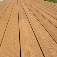Dek Lantai Komposit WPC Anti-Selip Kontemporer Hitam Ramah Lingkungan Tahan Air Sistem Interlocking Motif Kayu