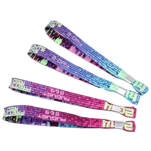 Custom Festival Fabric Woven Cloth Wristbands Eco Friendly Bracelet For Events