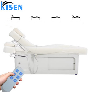 Table de spa blanche Kisen, design simple et élégant en forme de S, nouvelle conception, chaise de beauté pour femmes, lit de massage facial confortable pour les cils - Product Image 5
