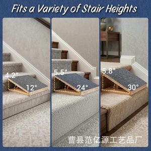 Escalier pour animaux de compagnie en bois, rampe antidérapante, échelle pour chien, rectangle, couleur bois naturel, meubles pour animaux de compagnie - Product Image 5