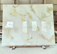 Dalle de marbre onyx blanc moderne de luxe avec garantie d'un an - Plan de travail rétroéclairé transparent et panneau de table à manger
