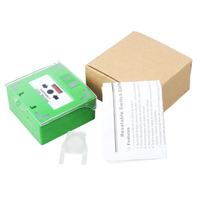 Bouton de déverrouillage d'urgence réinitialisable pour porte de sortie, avec alarme incendie par bris de verre, LED et cache de protection