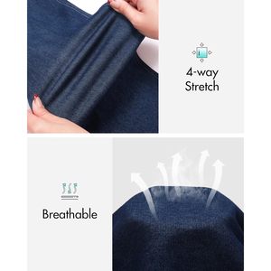FOXA Leggings skinny extensibles taille haute pour femme avec poches, effet ventre plat, épaisseur standard - Product Image 6