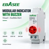 Module LED sur rail DIN rouge et vert avec bouton-poussoir et indicateur sonore, fabrication OEM