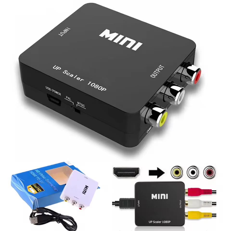 HDMI để RCA AV Adapter conberter CVBS HDMI2AV L/r Video cho chuyển đổi âm thanh cho TV PC Kích thước nhỏ 1080P đen PVC CE OEM kho