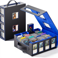 Kotak Penyimpanan Kartu dengan 2 Jendela 4 Baris Kapasitas Besar untuk Kartu Yu-Gi-Oh TCG Commander Kotak Display yang Dapat Disesuaikan