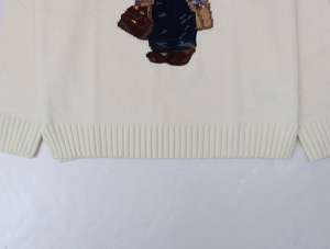 Высококачественные фабричные кашемировые пуловеры, Свитера с узором медведя, вязаная уличная одежда для зимы с логотипом спереди - Product Image 6