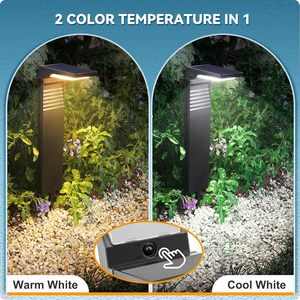 Jardín al aire libre Solar Powered Bollard Lamp Decoración Paisaje IP65 Impermeable Solar Spot Lights Led Solar Pathway Lawn Lights - Product Image 3