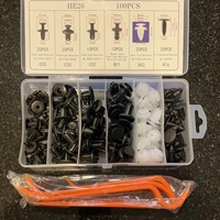 HE26 100 pièces Fixations de garniture de porte, outils manuels, rivets de retenue à pousser pour carrosserie automobile, assortiment