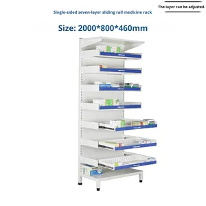 <span class=keywords><strong>Pharmacie</strong></span> d'hôpital personnalisée Étagères de médecine occidentale Étagères à médicaments en acier simple double face Étagères - Product Image 5