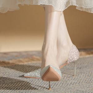 Tacones Altos de Verano, Elegantes y Sensuales, Zapatos de Punta Cerrada para Boda, Diseño Antideslizante para Banquetes - Product Image 4