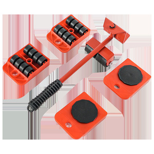 เครื่องมือเคลื่อนย้ายพร้อมล้ออเนกประสงค์ ป้องกันพื้นพลาสติกสีแดง สำหรับขนย้ายเฟอร์นิเจอร์ในบ้าน - Product Image 1