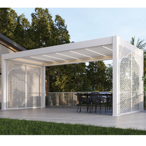 Pergola Motorizzata in Alluminio Bianco con Design Perforato, Telecomando e Dimensioni Personalizzabili - Product Image 2