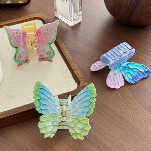 Superbe pince à cheveux en acrylique en forme de papillon coloré, grande taille, nouveau design, cadeaux de vacances pour femmes et filles - Product Image 2