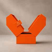 Boîte cadeau de luxe vide en forme d'hexagone orange, emballage personnalisé pour parfum, boîte personnalisée OEM pour huile parfumée et parfum