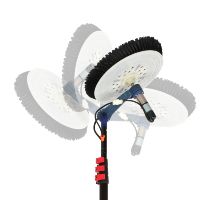 Brosse rotative à poils souples pour panneaux solaires, avec manche en fibre de verre, pour le nettoyage des panneaux photovoltaïques au sol