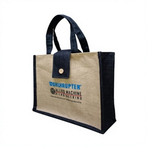 Jute <b>Shopping</b> <b>Bag</b> 14x16x5 Inch Eco Friendly <b>Reusable</b> Carry Tote for Market Grocery Retail Stores Events and Promotional - Product Image 1