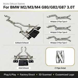 Tubería <span class=keywords><strong>de</strong></span> Escape Central <span class=keywords><strong>de</strong></span> Acero Inoxidable <span class=keywords><strong>de</strong></span> Longitud Igual con Diseño Personalizado para <span class=keywords><strong>BMW</strong></span> M2/M3/<span class=keywords><strong>M4</strong></span> G87/G80/G82 3.0T 2020-2024 - Product Image 1