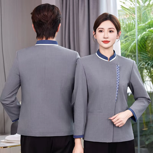 Trajes de trabajador con logotipo de empresa personalizado de alta calidad, uniformes de personal doméstico, uniformes de limpieza, uniformes de sirvienta, diseño de manga corta - Product Image 2