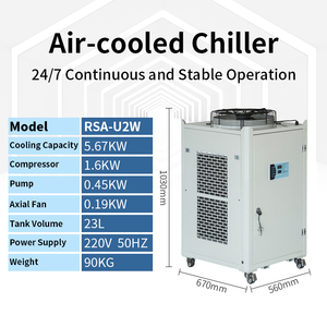เครื่องทำความเย็นอุตสาหกรรมแบบระบายความร้อนด้วยอากาศ 2 แรงม้า รุ่น Z2W พร้อมแท่นกันสั่นสะเทือนสำหรับลดอุณหภูมิน้ำมันในเครื่องอัดไฮดรอลิก - Product Image 2