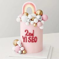 Mini boule ronde pour décoration de gâteau DIY, décorations d'anniversaire, mariage, Noël, Thanksgiving et fêtes de fin d'études, 20 pièces