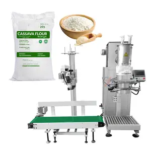 Easy operating semi auto valve bag powder 20kg 25kg cassava flour packing machine