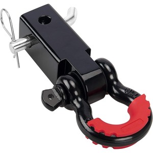 NOIR 2 pouces <span class=keywords><strong>attelage</strong></span> broche récepteur <span class=keywords><strong>D</strong></span> anneau manille robuste solide <span class=keywords><strong>3</strong></span>/4 ''manille support camion remorquage accessoires <span class=keywords><strong>attelage</strong></span> récepteur - Product Image 1