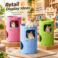 Maison pour chat portable en feutre avec poignée, colorée, pour intérieur, grande surface, lit pour chat amovible, OEM ODM, vente en gros